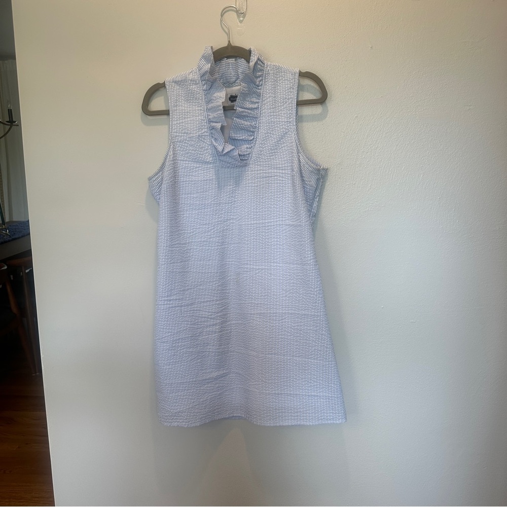 Mud Pie Light Blue and White Striped Shirt